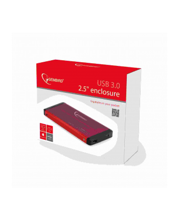 GEMBIRD OBUDOWA USB 3.0 2.5  SATA CZERWONA