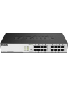 D-LINK DGS-1016D, 16-port UTP 10/100/1000Mbps Auto-sensing, Stand-alone, Unmanaged, 11-inch desktop & rack-mount, 1U, D-link Green technology, EEE+ mode DIP switch, + Rackmount Brackets, Metal case with internal power supply - nr 70