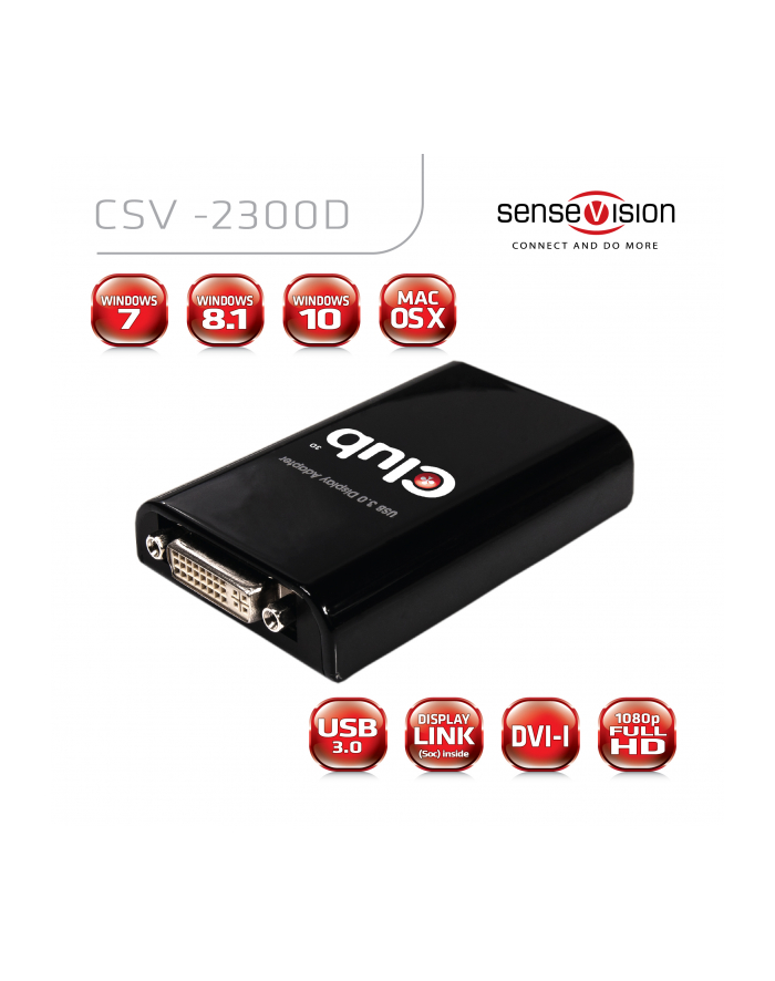 Club3D SenseVision USB3.0 -> DVI-I główny