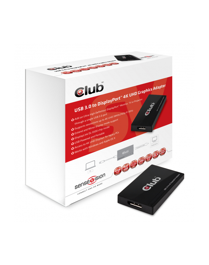 Club3D SenseVision 4K USB3.0 -> DP główny