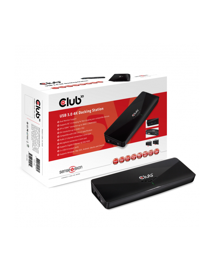 Club3D SenseVision 4K Docking Station USB3.0 główny