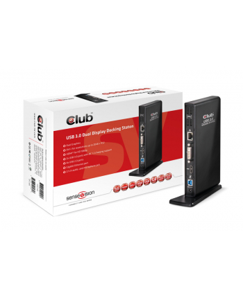 Club3D SenseVision Dual Display Docking Station 3xUSB3.0/4xUSB2.0/DVI/HDMI/LAN/2xJack