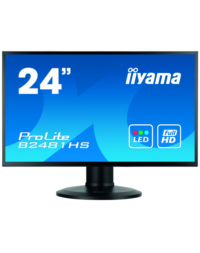 iiyama Monitor Prolite XB2481HS-B1 Full HD, 6ms, DVI-D, HDMI, głośniki, czarny główny