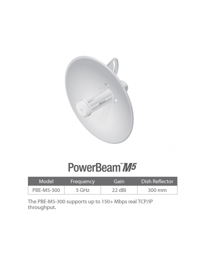 PowerBeam 22dBi 5GHz N150 1xLAN 20km PBE-M5-300 główny