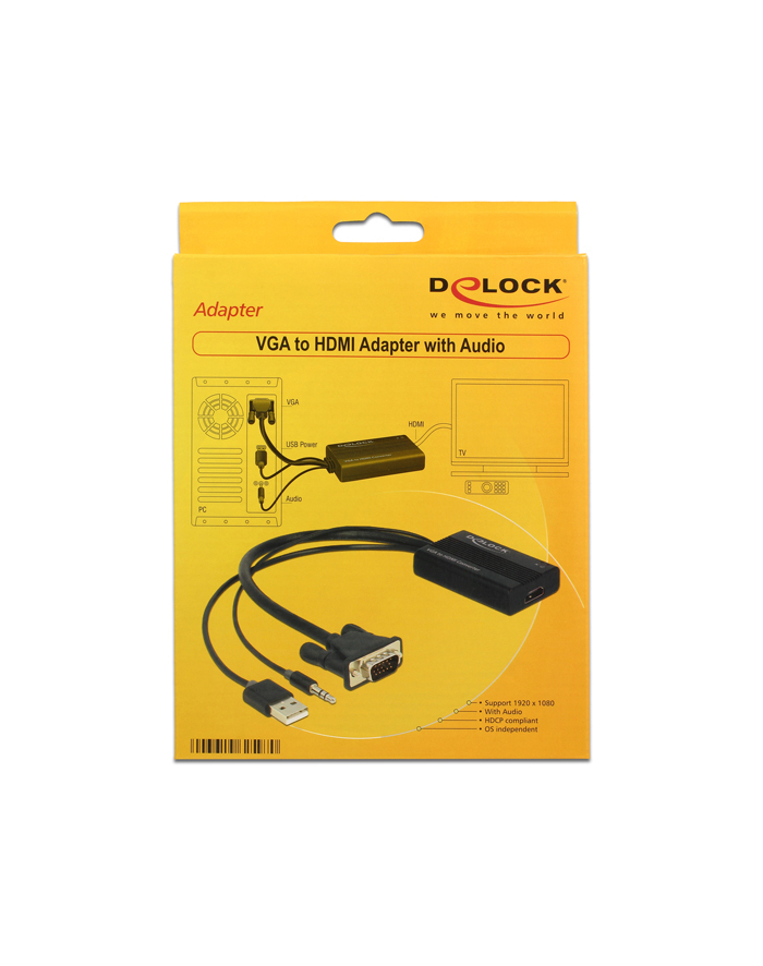 Delock Adapter VGA-HDMI ze złączem audio główny