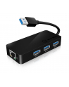 RaidSonic Icy Box USB 3.0 to Gigabit Ethernet Adapter + 3x USB 3.0 Hub, Czarny - nr 12