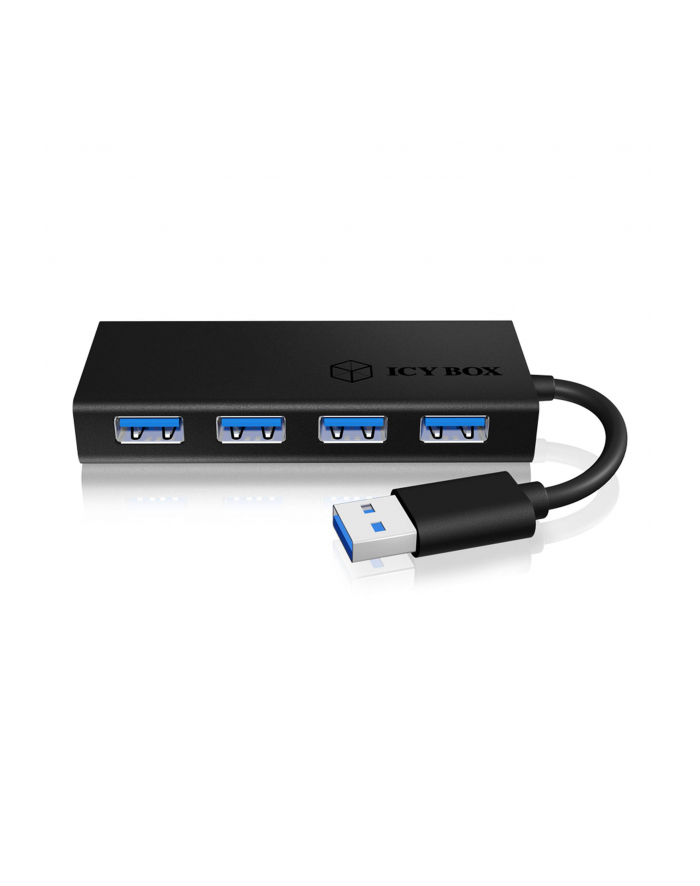 RaidSonic Icy Box 4x Port USB 3.0 Hub, Czarny główny