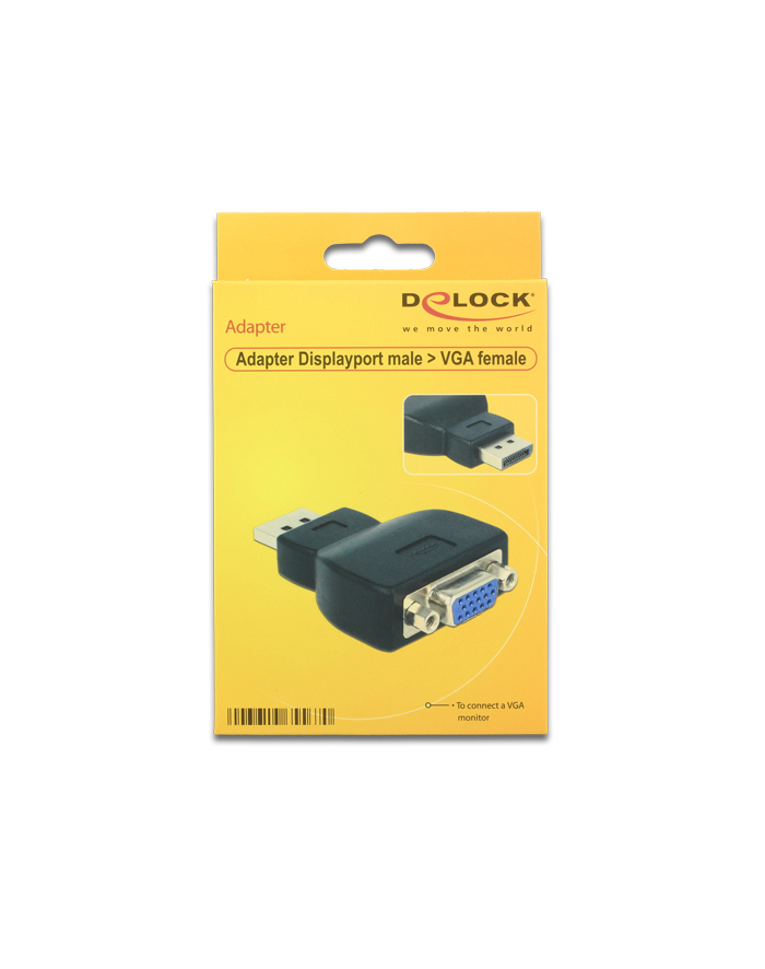 Delock adapter Displayport 1.1 (M) > VGA (F) black główny
