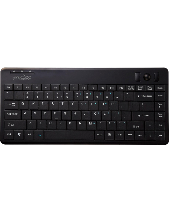 Keyboard USB Perixx PERIBOARD-505H+ US, Black,mini,2xUSBHub,Trackball, US Layout główny