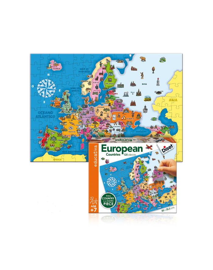 DISET Puzzle mapa państwa europejskie główny