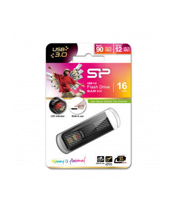SILICON POWER 16GB, USB 3.0 FLASH DRIVE, BLAZE SERIES B50, BLACK