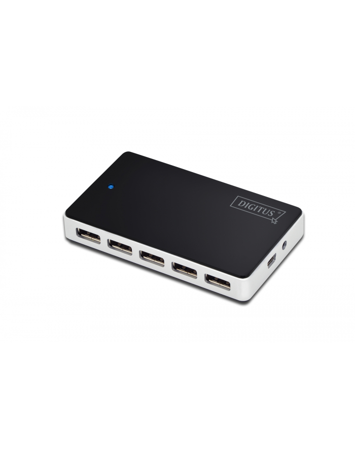 Hub USB 2.0 10-portowy, aktywny, czarny, DIGITUS główny