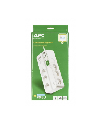 APC PM6U-FR SurgeArrest 6 gniazd 5V  2.4A 2x USB