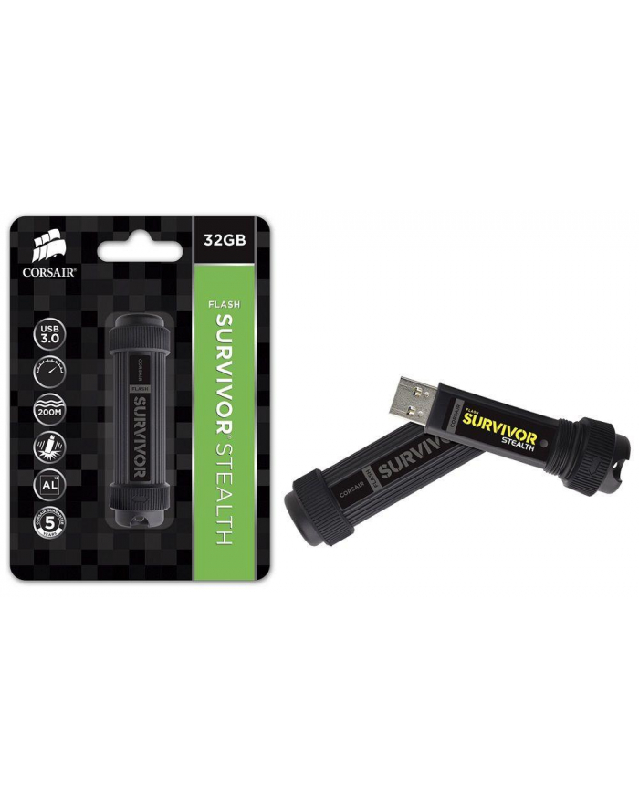 Corsair pamięć USB Survivor Stealth 32GB USB 3.0, wstrząso/wodoodporny główny