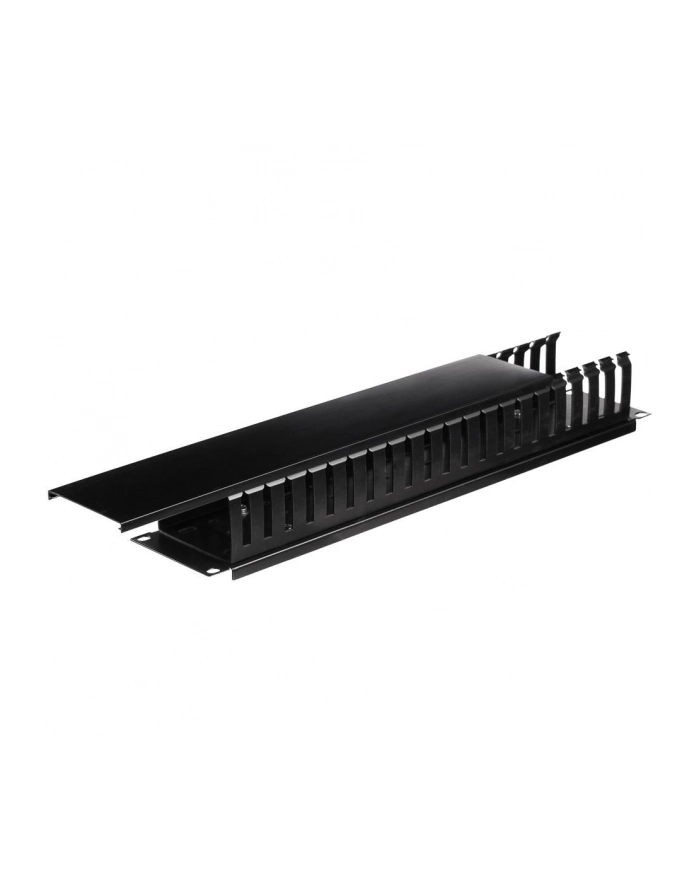 Netrack organizator kabli 19''/2U, czarny z pokrywą główny