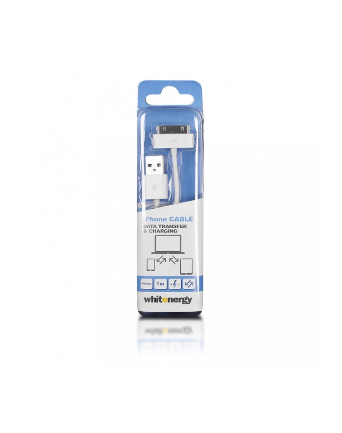 Whitenergy Kabel USB 2.0 do iPhone 4 transfer/ładowanie 100cm biały główny