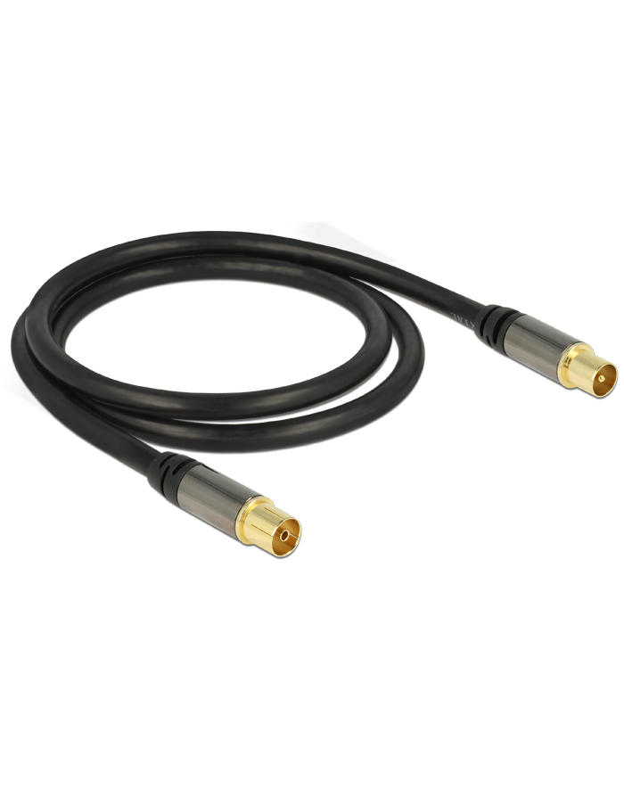 Delock Przewód antenowy IEC Plug > IEC Jack RG-6/U 1m black główny
