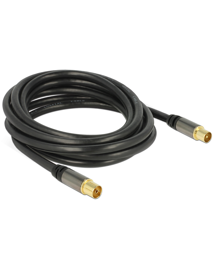 Delock Przewód antenowy IEC Plug > IEC Jack RG-6/U 3m black główny
