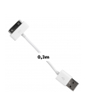 Whitenergy Kabel USB 2.0 do iPhone 4 transfer/ładowanie 30cm biały - nr 3