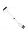 Whitenergy Kabel USB 2.0 do iPhone 4 transfer/ładowanie 100cm biały - nr 3