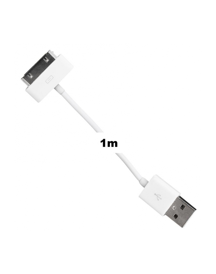 Whitenergy Kabel USB 2.0 do iPhone 4 transfer/ładowanie 100cm biały główny
