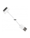 Whitenergy Kabel USB 2.0 do iPhone 4 transfer/ładowanie 100cm biały - nr 9