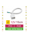 Whitenergy Złączka do taśm LED z kablem Whitenerg,RGB, jednostronna 4pin żeński 15cm (2szt) - nr 8