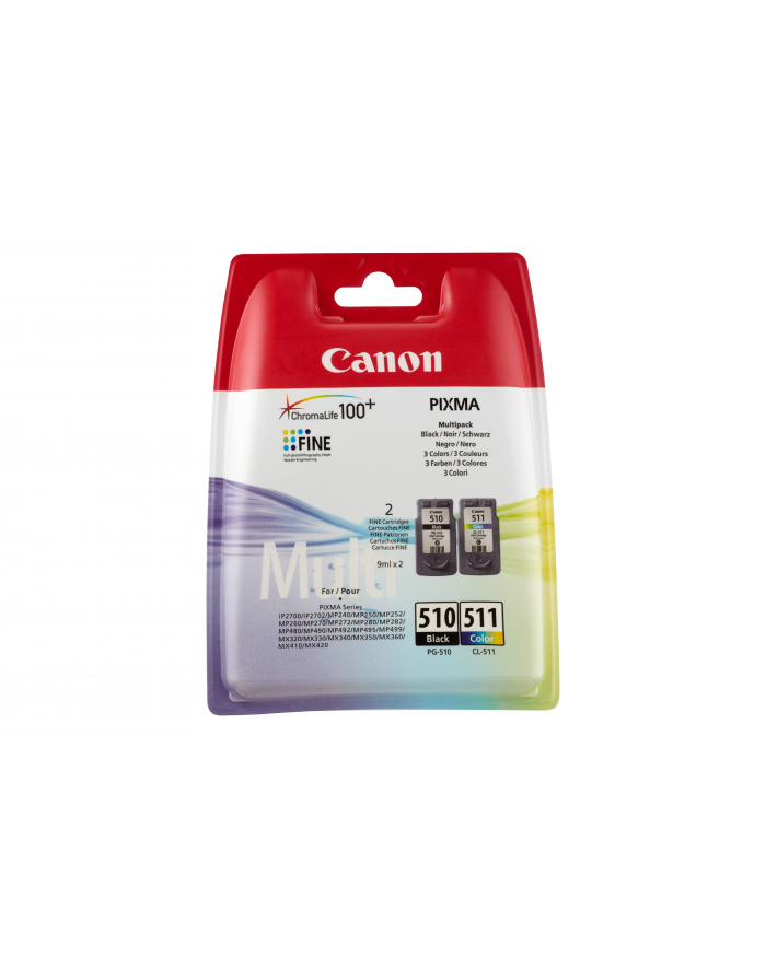 CANON Tusz PG-510/CL-511=PG510/CL511=2970B010  Zestaw Bk+Kolor  PG-510+CL-511 główny