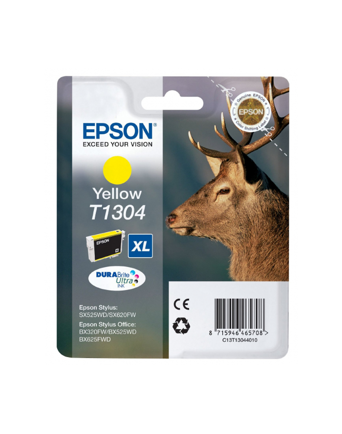 EPSON Tusz Żółty T1304=C13T13044010  10.1 ml główny