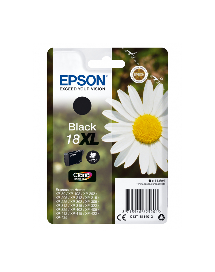 EPSON Tusz Czarny T1811=C13T18114010  470 str.  11.5 ml główny