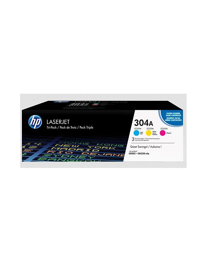 Hewlett-Packard HP Toner HP304A=CF372AM  Zestaw CMY  CC531A+CC533A+CC532A główny