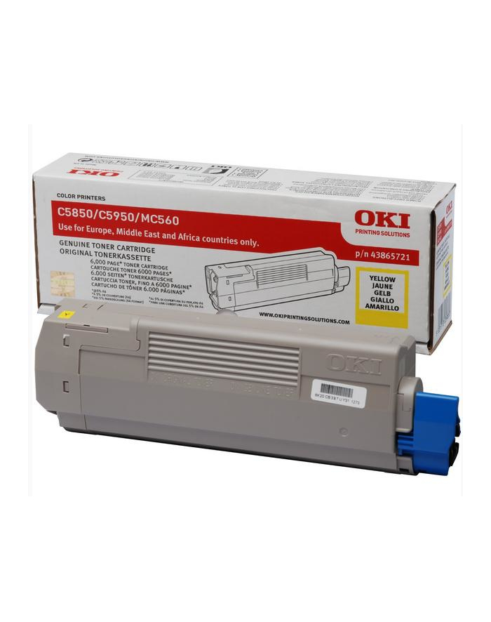 OKI Toner Żółty C5850/5950=43865721=C5850  C5950  MC560  6000 str. główny