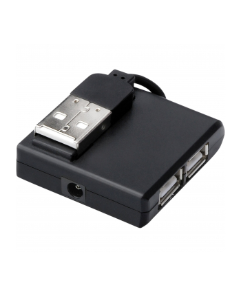 Hub USB 2.0 4-portowy, pasywny, czarny, DIGITUS