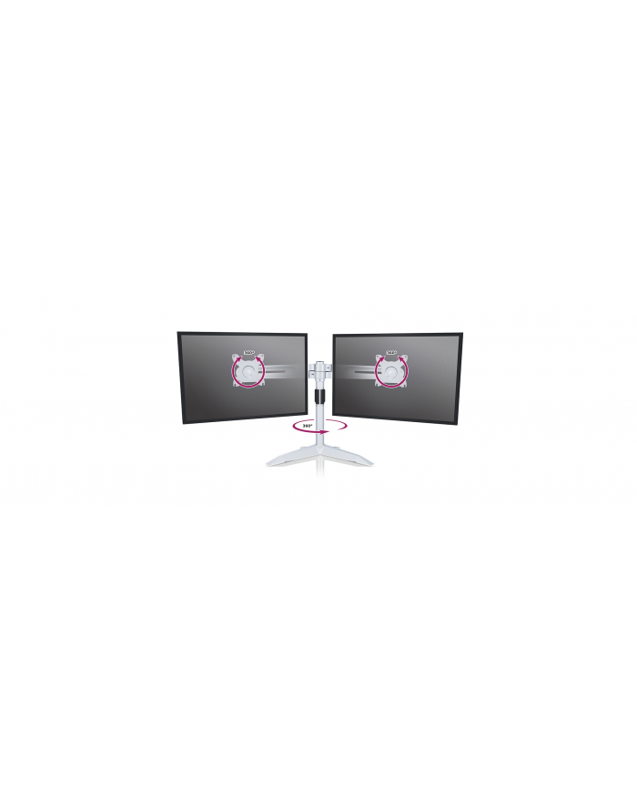 RaidSonic IcyBox Metalowy Uchwyt na dwa monitory (do 24''), podstawa wolnostojąca, Srebny główny