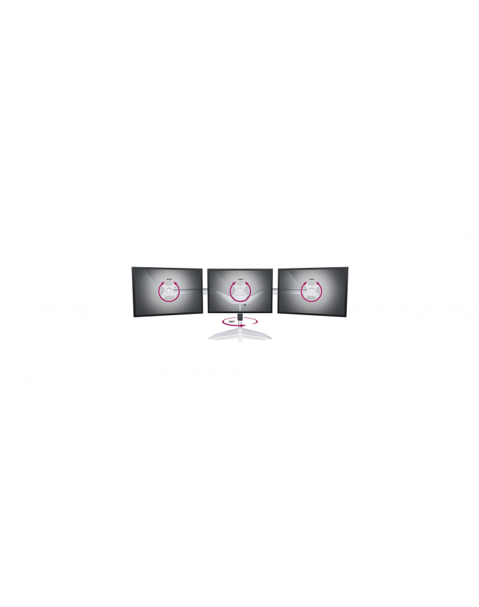 RaidSonic IcyBox Metalowy Uchwyt na trzy monitory (do 24''), podstawa wolnostojąca, Srebny główny