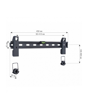 Techly Uchwyt ścienny do TV LCD/LED/PDP 23-55'' 50 kg VESA slim czarny