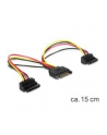 Delock przedłużacz kabla zasilającego SATA (M/F)-> 2x SATA kątowa, 15-pin, 0.15m - nr 12