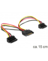 Delock przedłużacz kabla zasilającego SATA (M/F)-> 2x SATA kątowa, 15-pin, 0.15m - nr 1