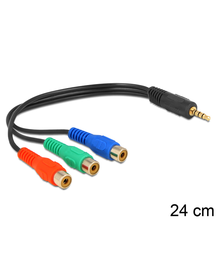 Delock adapter/rozdzielacz Mini Jack 3.5mm 4pin -> 3 x RCA (F) główny