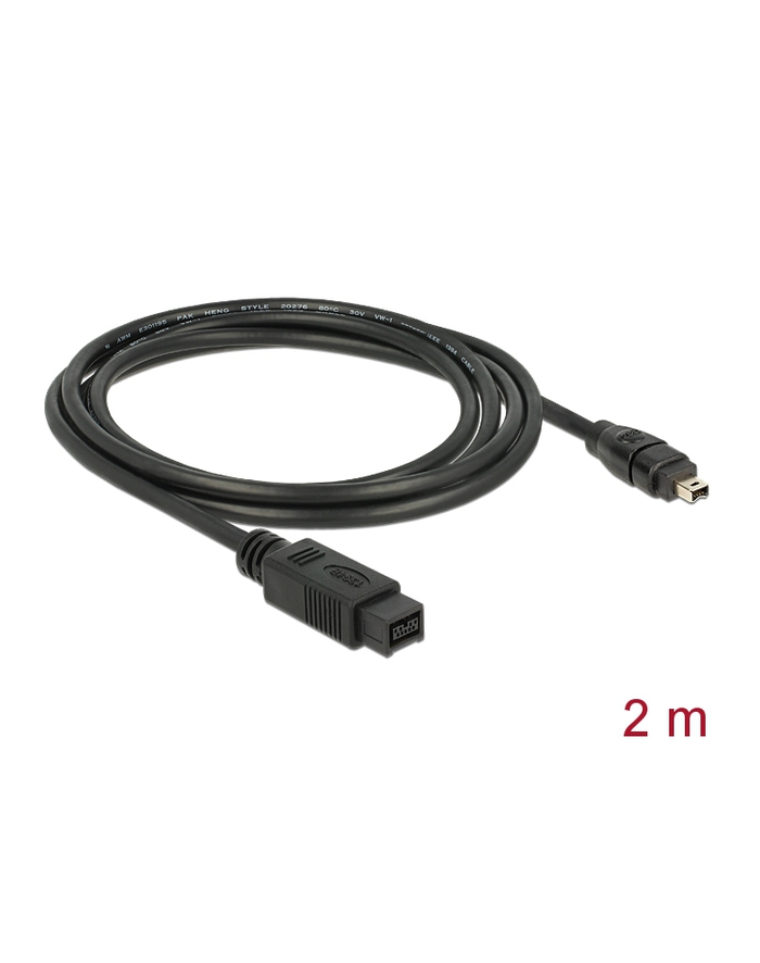 Delock Kabel FireWire 9-pinowe męski > 4-pinowe męski 2m główny