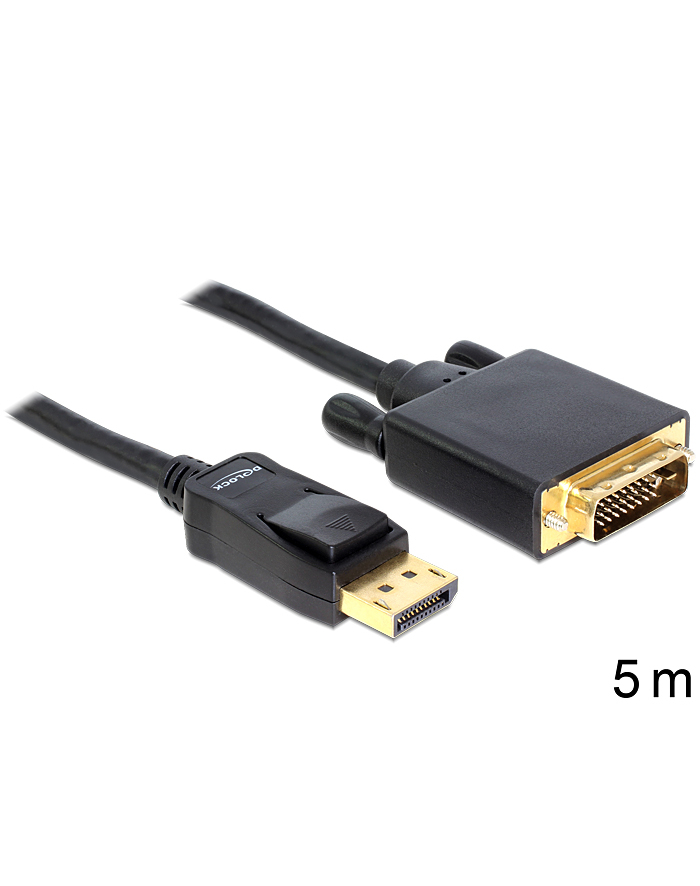 Delock kabel Displayport 1.2 (M) -> DVI 24+1 (M) 5m główny