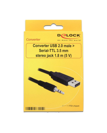 Delock Konverter USB 2.0 (AM) > Serial-TTL 3.5 mm stereo jack 1.8 m (5 V)