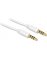 Delock Kabel Stereo Jack 3.5mm 4pin (M)->Stereo Jack 3.5mm 4pin (M), 1m, white - nr 11