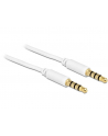 Delock Kabel Stereo Jack 3.5mm 4pin (M)->Stereo Jack 3.5mm 4pin (M), 1m, white - nr 14