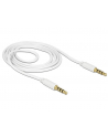 Delock Kabel Stereo Jack 3.5mm 4pin (M)->Stereo Jack 3.5mm 4pin (M), 1m, white - nr 15