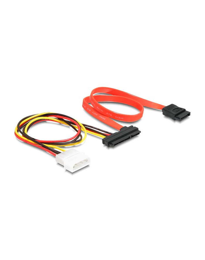 Delock kabel do dysków SATA 7pin - Molex 4 pin power + SATA 22 pin data + power główny