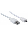 Manhattan Kabel Hi-Speed USB 2.0 A męski na micro-B męski, 1m, biały - nr 11