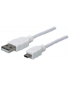 Manhattan Kabel Hi-Speed USB 2.0 A męski na micro-B męski, 1m, biały - nr 1