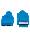 Techly Kabel SuperSpeed USB 3.0, A męski na micro-B męski, 50 cm, niebieski - nr 2