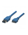 Techly Kabel SuperSpeed USB 3.0, A męski na micro-B męski, 50 cm, niebieski - nr 5